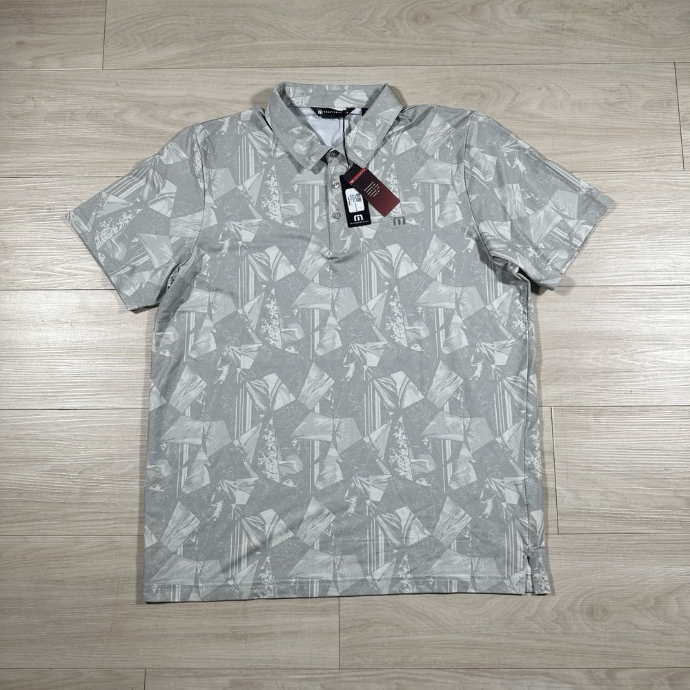 Travis Mathew Featherweight Polo Caves Mens Size 2XL New With Tags EUC Gray Golf